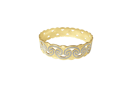 CNC 15 mm Bangle with Two Tone Plated